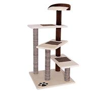 lionto dibea Cat Tree Activity Centre Scratching Post, 100 cm, Beige/Brown