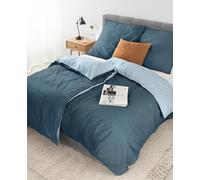 lionto dibea Renforcé Reversible Bed Linen Made of 100% Cotton, 155 x 220 cm, Pillowcase 80 x 80 cm, 4-Piece Bed Linen for All Seasons, Easy to Clean and Dimensionally Stable, Includes Oeko-Tex