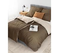 lionto dibea Renforcé Reversible Bed Linen Made of 100% Cotton, 155 x 220 cm, Pillowcase 80 x 80 cm, 4-Piece Bed Linen for All Seasons, Easy to Clean and Dimensionally Stable, Includes Oeko-Tex