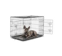 lionto Dog and Cat Crate, Foldable, 92 x 58 x 64 cm, Black