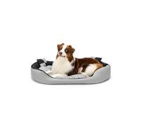 lionto Dog Bed 4-in-1 with Reversible Cushion, 110 x 80 cm, Black | Durable water-resistant pet bed with Oxford cover, removable cushion and low entry for dogs, cats, puppies and seniors