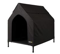 lionto Dog Bed Raised Bed Dog Bed Roof Black (S) 90 x 65 x 85 cm