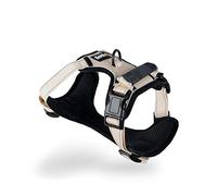 lionto Dog Harness Padded Anti Pull Harness Reflective Safety Harness Adjustable Size M Beige