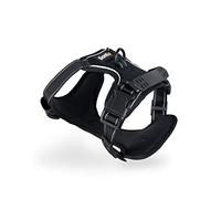 lionto Dog Harness Padded Anti Pull Harness Reflective Safety Harness Adjustable Size M Black