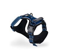 lionto Dog Harness Padded Anti Pull Harness Reflective Safety Harness Adjustable Size M Blue