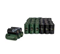 lionto Dog waste bags 900 bags (60 rolls) unscented and easy to tear off, leak-proof and extra thick waste bags for dogs & cats, refill rolls for common waste bag dispensers, black/green