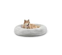 lionto Donut Bed for Dogs and Cats, Round Dog Bed, Ø 120 cm, Light Grey