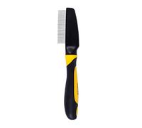 lionto Flea Comb for Gentle Grooming for Dogs and Cats | Fine grooming comb with rounded bristles and non-slip handle removes fleas and small particles gently from the coat