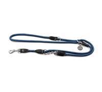lionto Multifunctional leash adjustable for all dogs, weatherproof shoulder leash up to 200 cm, robust dog lead easy to clean, versatile leash with rustproof stainless steel carabiners, blue