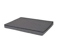 lionto Orthopaedic dog mat with memory foam, joint-friendly dog cushion made of easy-care imitation leather, 60x40 cm quilted lying mat with removable cover and non-slip coating, grey