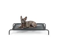 lionto Raised Outdoor Dog Cot, Pet Bed, 106 x 62 cm, Black
