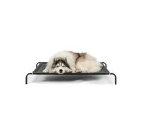 lionto Raised Outdoor Dog Cot, Pet Bed, 117 x 85 cm, Black