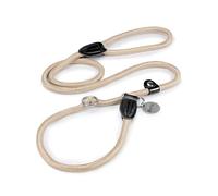 lionto Retriever leash robust and weatherproof for dogs, quick to put on, dog leash and collar in one, 170 cm long, fur-friendly lead leash with integrated pull stop, vegan, beige