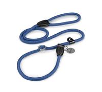 Lionto Retriever Leash, Robust & Weatherproof for Dogs, Quick to Put On, Dog Leash & Collar in One, 120 cm Long, Fur-Friendly Lead Leash with Integrated Pull Stop, Vegan, Blue