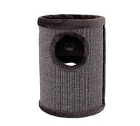 lionto Sisal Scratching Barrel with Play Ball and Plush Edge, Height 50 cm, Sturdy Scratching Post for Small and Large Cats, Perfect Claw Care and Activity, Many Hiding Options, Diameter 36 cm, Grey