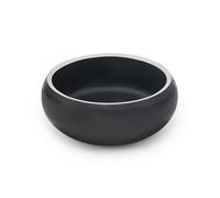 lionto Stainless Steel Food Bowl, 360ml, Food Grade Dog Bowl with Non-Slip Silicone Pads, Rustproof Water Bowl for Dogs and Cats, Curved Black