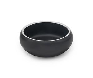 lionto Stainless Steel Food Bowl, 800ml, Food Grade Dog Bowl with Non-Slip Silicone Pads, Rustproof Water Bowl for Dogs and Cats, Curved Black