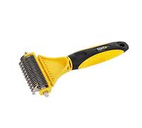 lionto Undercoat Brush for Gentle Grooming for Dogs and Cats | Rounded bristles remove loose undercoat, tangles and hair gently from the coat, with non-slip handle for pet grooming