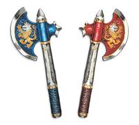 Liontouch - 2 Battle Axes for 2 Kids - Foam Toy Set, Blue & Red, Age 3-8 | Noble Knight Weapons for Boys | Medieval Dress-Up, Pretend Play Battles, Role Play, Shared Adventures & Imaginative Combat