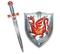 Liontouch - Amber Dragon Foam Sword & Shield for Boys, Medieval Knight Set for Pretend Play with Red Dragon Theme, Safe Weapons & Battle Accessories for Kids Age 3+