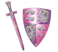 Liontouch - Crystal Princess Foam Sword & Shield Set For Girls - Age 3-8 | Pink & Silver Lioness Design | Complete Royal Set For Princess Role Play, Costume Adventures & Safe Play Fights