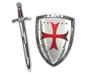 Liontouch - Maltese Crusader Knight Toy Sword & Shield - Age 3-8 years | Medieval Pretend Play Set in Safe Foam With Classic Red Cross | Weapons & Battle Accessories For Dress Up & Costumes For Boys