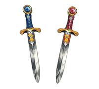 Liontouch - Mini Lion Foam Toy Swords, Blue/Red, For Toddler Boys Age 3+, 35 cm, Medieval Pocket Dagger With Gemstone For Pretend Play, Safe Weapons & Knight Costume Accessories Dress Up