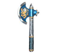Liontouch - Noble Knight Axe For Boys, Blue - Age 3-8 Years | Medieval Pretend Play Toy in Durable Foam For Children With Golden Lion Decoration | Safe Weapon Accessory For Dress Up & Knight Costumes