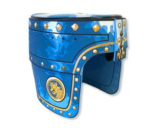 Liontouch - Noble Knight Helmet, Blue | Medieval Pretend Play Toy in Foam For Children With Golden Lion Decoration | Durable & Safe Armour Accessory for Dress-Up & Knight Costumes for Boys