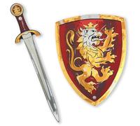 Liontouch - Noble Knight Toy Sword & Shield For Boys, Red - Age 3-8 years | Medieval Set in Durable & Safe Foam | Weapons & Battle Accessories For Pretend Play, Dress Up & Knight Costumes For Kids