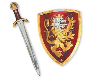 Liontouch - Noble Knight Toy Sword & Shield For Boys, Red - Age 3-8 years | Medieval Set in Durable & Safe Foam | Weapons & Battle Accessories For Pretend Play, Dress Up & Knight Costumes For Kids
