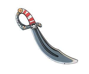 Liontouch - Pirate Sabre - Captain Red Stripe - Age 3-8 Years | Pretend Play Toy For Kids with Skull Motive | Safe Cutlass-Like Foam Sword for Sailing the Caribbeans | Dress Up & Costume Accessory