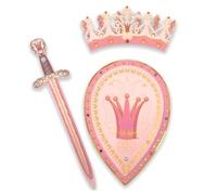 Liontouch - Queen Sword & Shield Set for Girls, 3-8 | Pink Crown Included | 3-Piece Set Sized for Girls 3-8 | 50.5 cm Pink Foam Sword & Shield with Crown for Dress-Up, Pretend Play & Royal Adventures