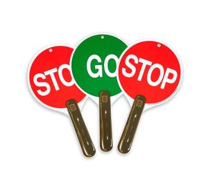 Liontouch - Stop & Go Signs, 3-Pack For Kids Age 3+ | Red & Green, 11.8 in