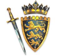 Liontouch - Triple Lion King Foam Sword, Shield & Crown For Boys | Medieval Foam Set Age 3+ For Pretend Play | Safe Toy Weapons & Battle Accessories For Dress Up, Cosplay & Royal Costumes