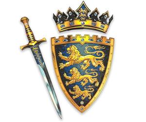 Liontouch - Triple Lion King Foam Sword, Shield & Crown For Boys | Medieval Foam Set For Pretend Play | Safe Toy Weapons & Battle Accessories For Dress Up, Cosplay & Royal Costumes