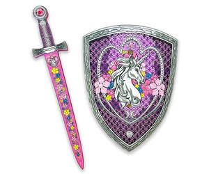 Liontouch - Unicorn Princess Set For Girls - 3-6 years | Medieval Style Toy Sword & Shield For Pretend Play For Toddlers With Gemstones | Safe & Durable Foam Accessories For Royal Dress Up & Costumes