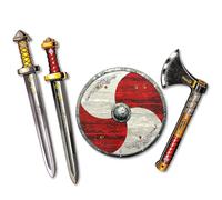 Liontouch - Viking Set - Swords, Shield, & Axe | For Boys Aged 3+ Years | Workshop Master Sven's Authentic Warrior Toys For Pretend Play | Weapon Accessories In Foam For Roleplay & Berserker Costumes