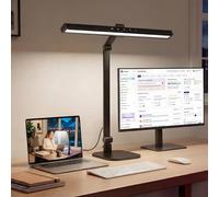 LIONVISON Desk Lamps for Home Office: 2 in 1 Eye-Caring Modern LED Desk Lights for Worker - 5 Color Temperature 10 Brightness Computer Light - Memory & Timer Func Desk Light for Student, Seniors