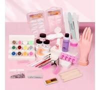 LIONVISON Practice Hand for Acrylic Nails: Fake Maniquin Training Hand for Nail Practice - Nail Practice Hand with Acrylic Nail Powder and Liquid Set - Nail Kit Set Professional Acrylic