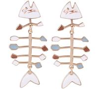 LIOOBO 1 Pair Fish Bone Earrings for Women Unique Creative Drop Earrings Skin Friendly Fashion Jewelry for Parties Travel Everyday Wear for Friends