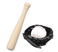 LIOOBO 1 Set Miniature Baseball Bat Glove Ball Set Decorative DIY Supply for Pretend Play Tiny House Accessories Realistic Simulation Crafting