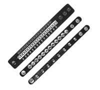 LIOOBO 1 Set Punk Style Studded Wide Leather Bracelet Set for Unisex Multiple Designs for Layered Look Comfortable Faux Leather Stylish Cuff for Halloween Performance