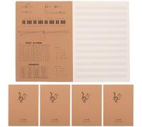 LIOOBO 10 Pcs Guitar Piano Staff Notebook Creative Classic Style Multifunctional Use Eyefriendly Paper 18 inside Pages Portable Music Composition Book for Writing Lyrics and DIY