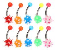 LIOOBO 10pcs Women Navel Rings Silicone Belly Button Jewelry for Dance Festivals Parties Creative Comfortable Body Piercing Decoration