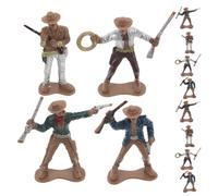 LIOOBO 12pcs Western Cowboy Statues American Figurines for Education Play for Schools Homes and Cowboy Themed Parties