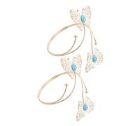 LIOOBO 1Pair Butterfly Decor Adjustable Armband Jewelry Elegant Curtain Tiebacks for Women Unique Handmade Flower Holdbacks Stylish Accessories for Summer Dresses and Boho Outfits