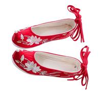 LIOOBO 1Pair Chinese Ethnic Style Wedge Heel Embroidered Cloth Shoes for Breathable Summer Spring Design Comfortable High Grade Material for Friends Traditional
