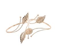 LIOOBO 1pair Fashionable Leaf Open Upper Arm Bangle Bracelet Curtain Tiebacks for Women Dual Purpose Design Elegant Vintage Leaf Style for Parties Daily Wear