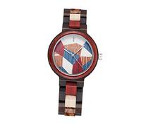 LIOOBO 1pc Stylish Quartz Wrist Watch with Wooden Strap Casual Design for Friends Lightweight Ergonomic Timepiece Precise Quartz Movement Comfortable Wear Elegant Appearance